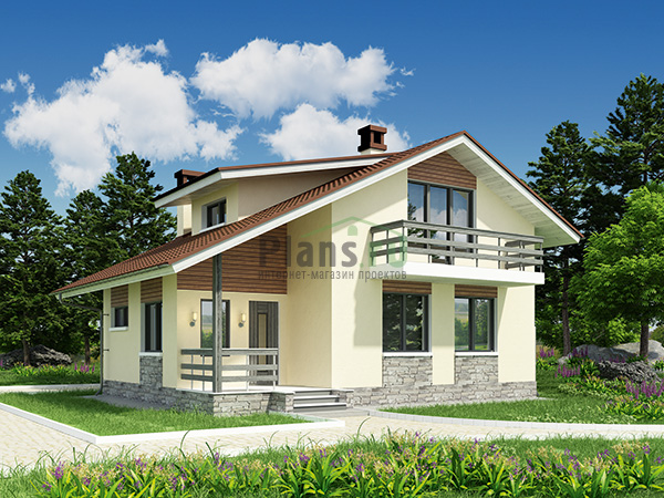 Дом из сибита с мансардой 100 м2