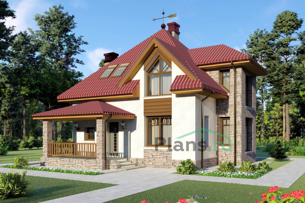 Одноэтажный дом размером 10x9