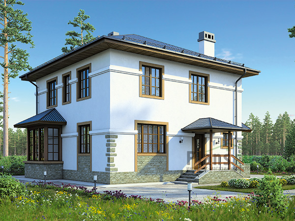 Классический квадратный дом 10x10