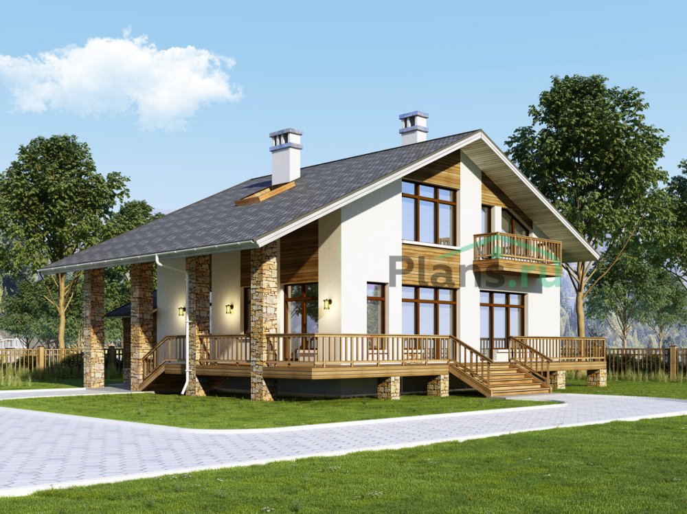 Дом из сибита с большой террасой 12x10