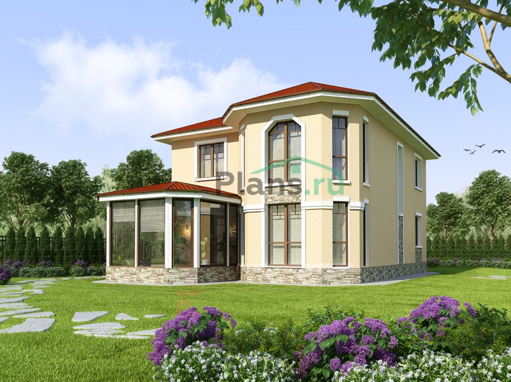 Дом из кирпича размером 14x10