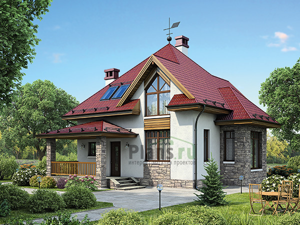 Кирпичный дом с мансардой №45-68